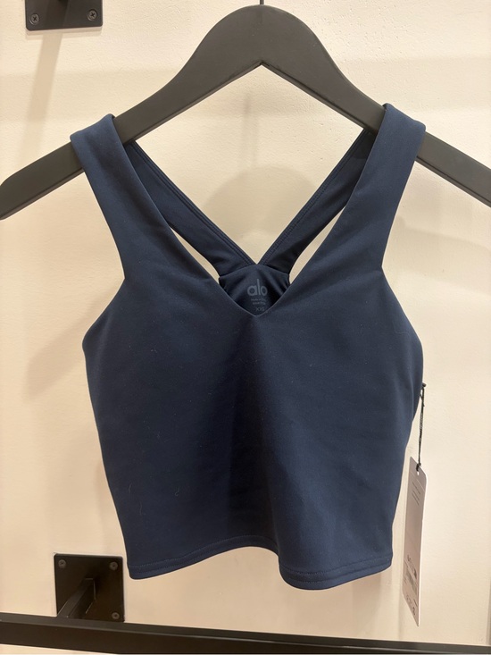 ALO Yoga Tops - ALO Yoga Navy Cross-Back Crop Tank